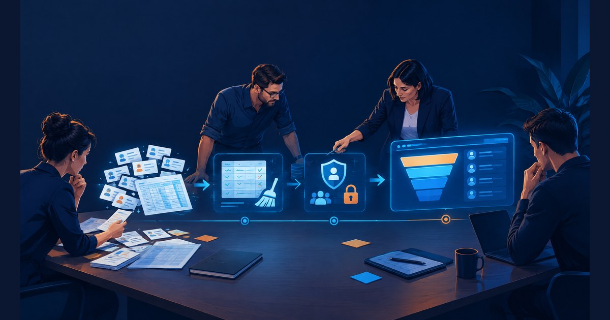 Une équipe prépare un déploiement CRM en reliant données, responsabilités et pipeline commercial